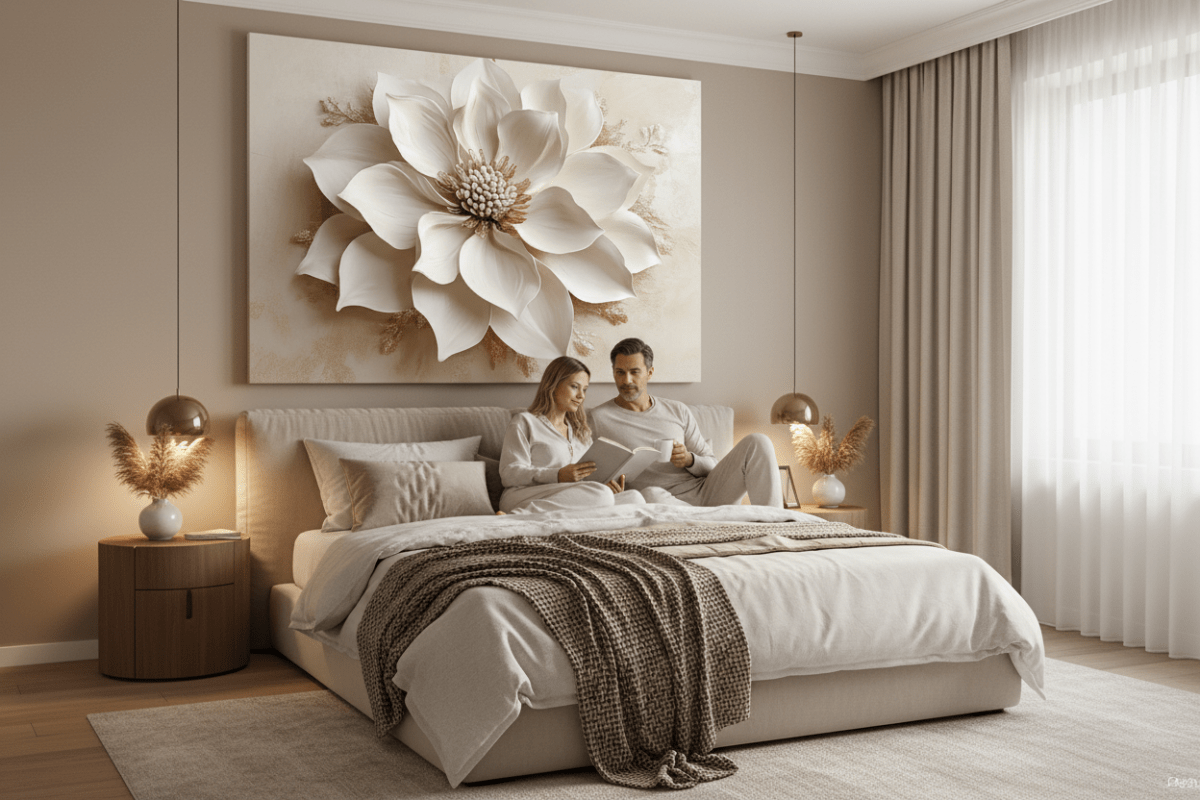 Oversized Blossom Canvas – Modern Floral Wall Art for Living Room and Home Décor - Sense for Decor