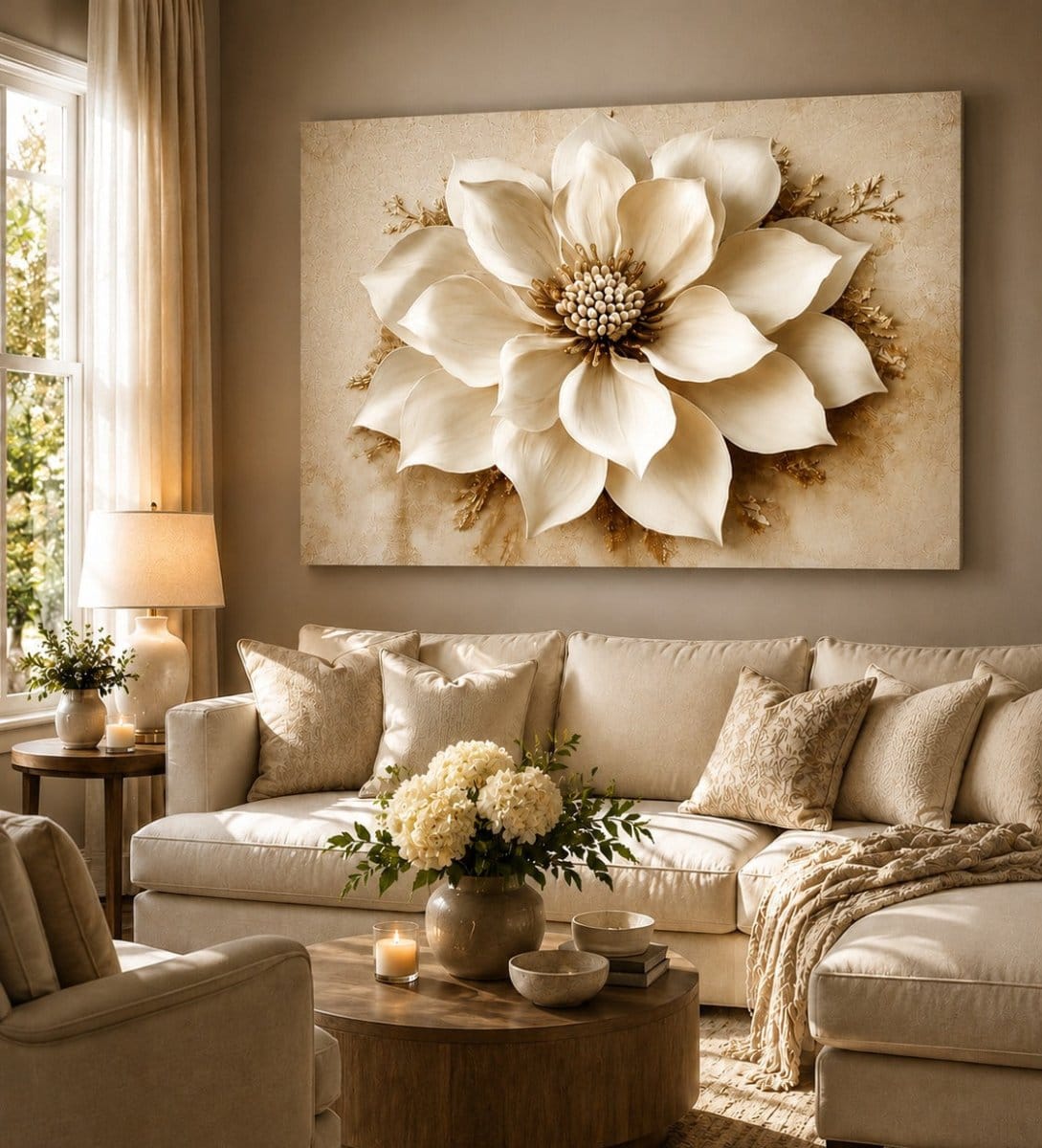 Oversized Blossom Canvas – Modern Floral Wall Art for Living Room and Home Décor - Sense for Decor