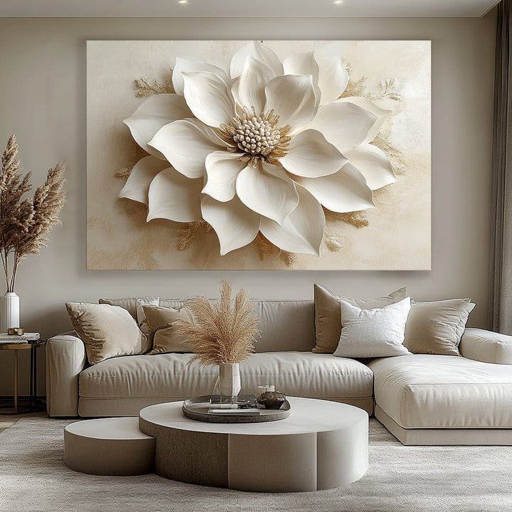 Oversized Blossom Canvas – Modern Floral Wall Art for Living Room and Home Décor - Sense for Decor