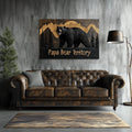 Papa Bear Territory – Rustic Family Canvas Wall Art