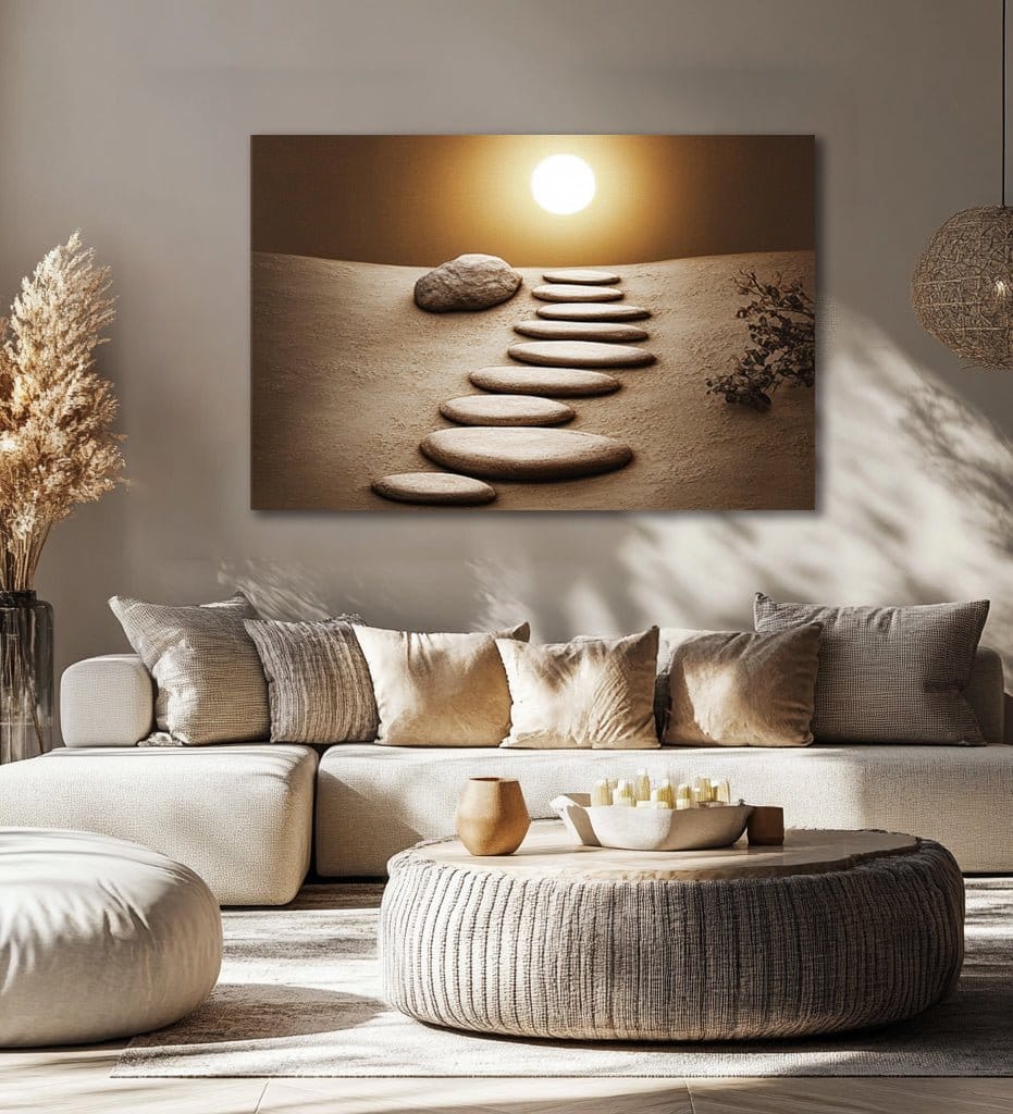 Path to Peace – Zen Stone Steps Canvas Wall Art - Sense for Decor