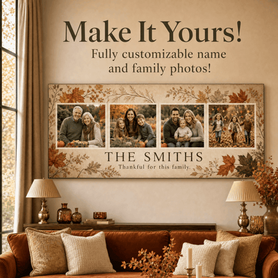 Personalized Family Tree Canvas — Four Photos & Your Family Name - Sense for Decor