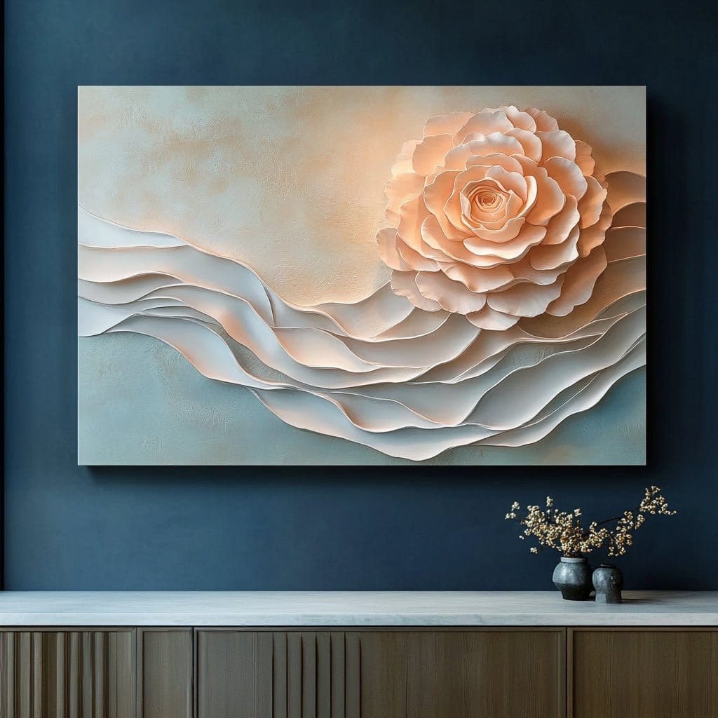 Petal Flow – Soft Rose Wall Art Canvas - Sense for Decor
