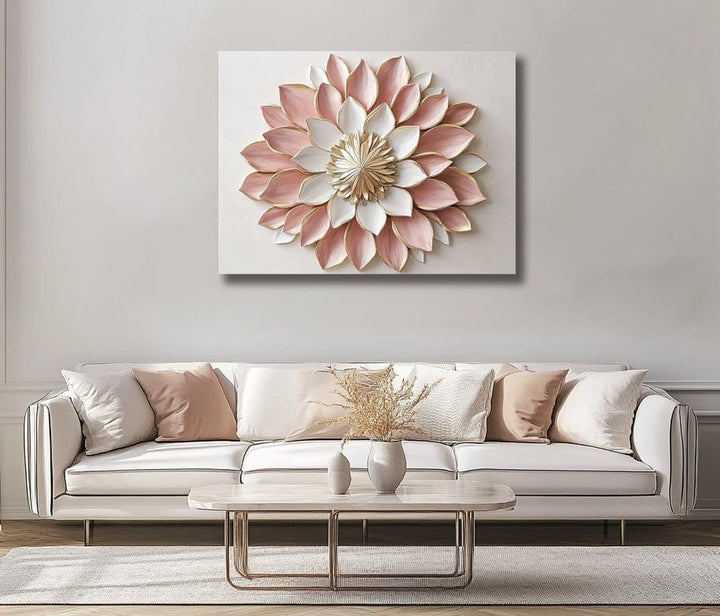 Petal Grace – Pink & White Floral Canvas Wall Art - Sense for Decor