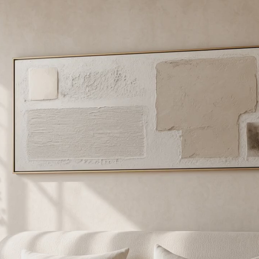 Minimalist Plaster Abstract Wall Art – Hand Painted Atelier Collection