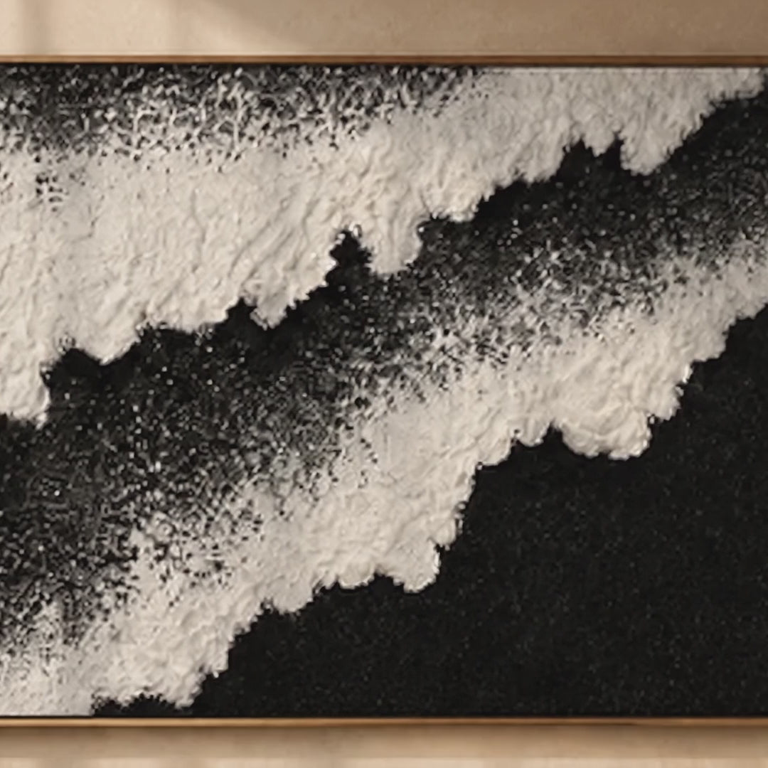 Black Sand Shore Wall Art – Hand Painted Atelier Collection