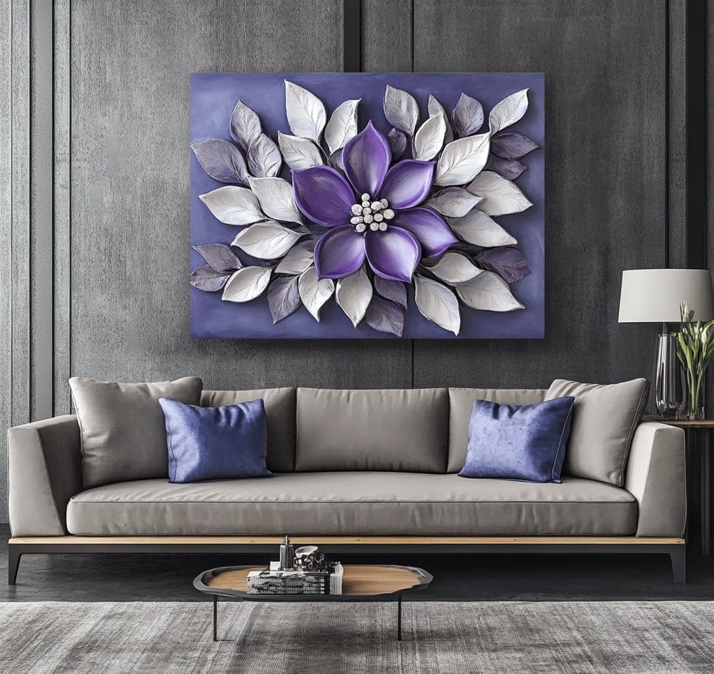 Purple Bloom Wall Art – Elegant Floral Canvas for Modern Spaces - Sense for Decor
