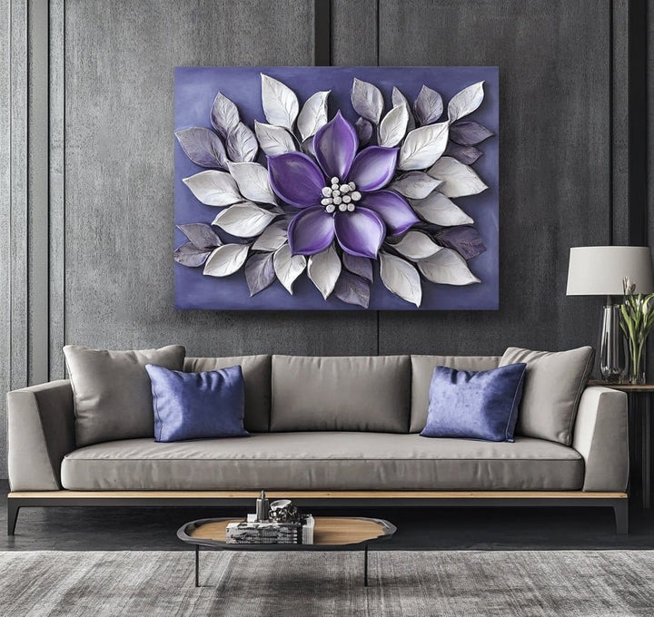 Purple Bloom Wall Art – Elegant Floral Canvas for Modern Spaces - Sense for Decor