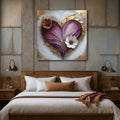 Radiant Love Bloom Canvas Print Purple & Gold Romantic Wall Art