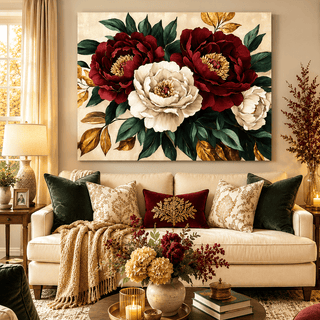 Romantic Flower Wall Art – Oversized Canvas for Bedroom and Living Room Decor - Sense for Decor