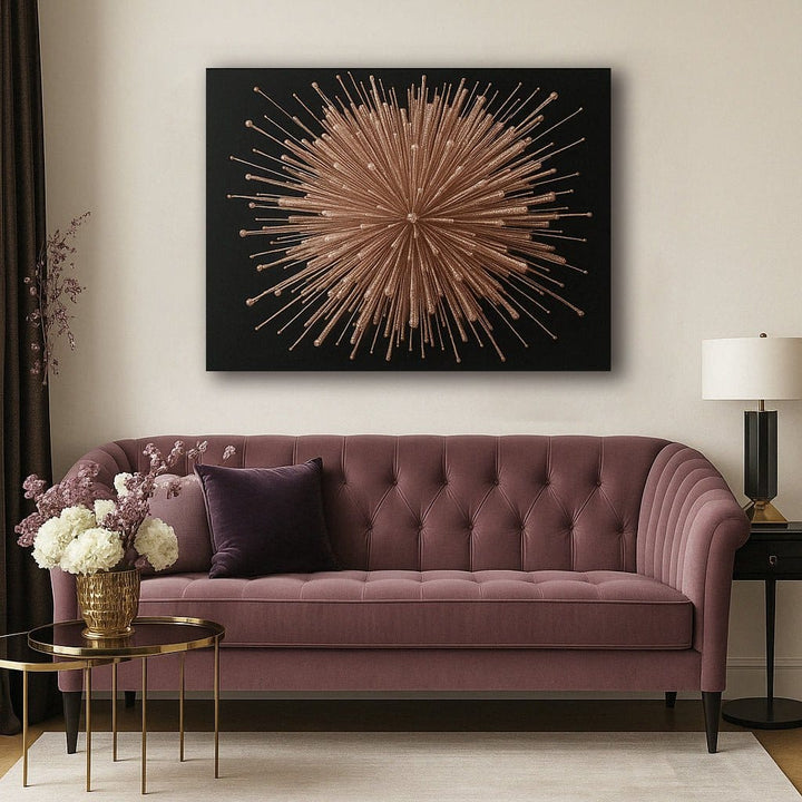 Rose Radiance Burst – Glam Starburst Wall Art Canvas - Sense for Decor