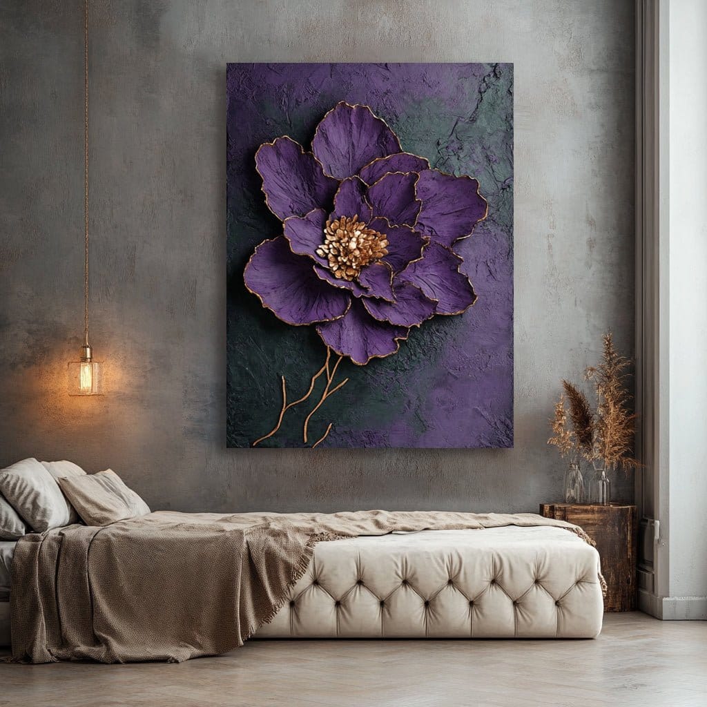 Royal Bloom – Purple Petal Wall Art Canvas - Sense for Decor