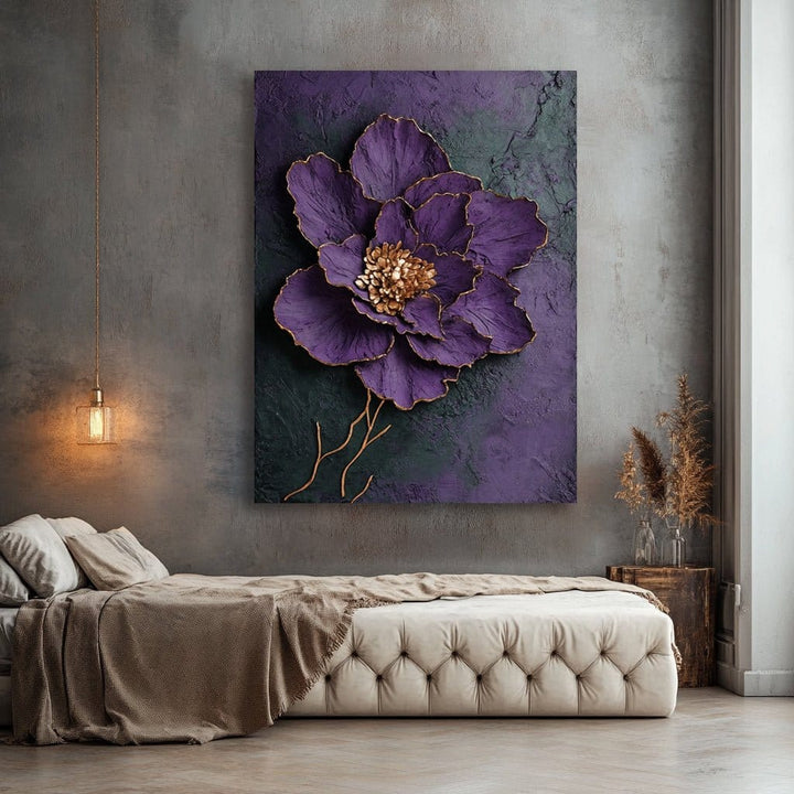 Royal Bloom – Purple Petal Wall Art Canvas - Sense for Decor