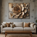 Rustic Bloom Essence Neutral Floral Canvas Print