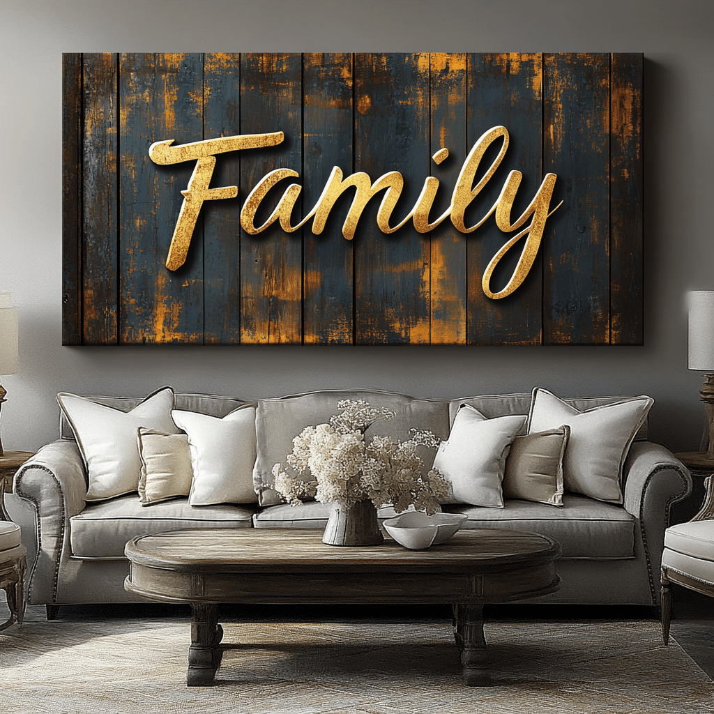 Rustic Family Word Art - Sense for Decor