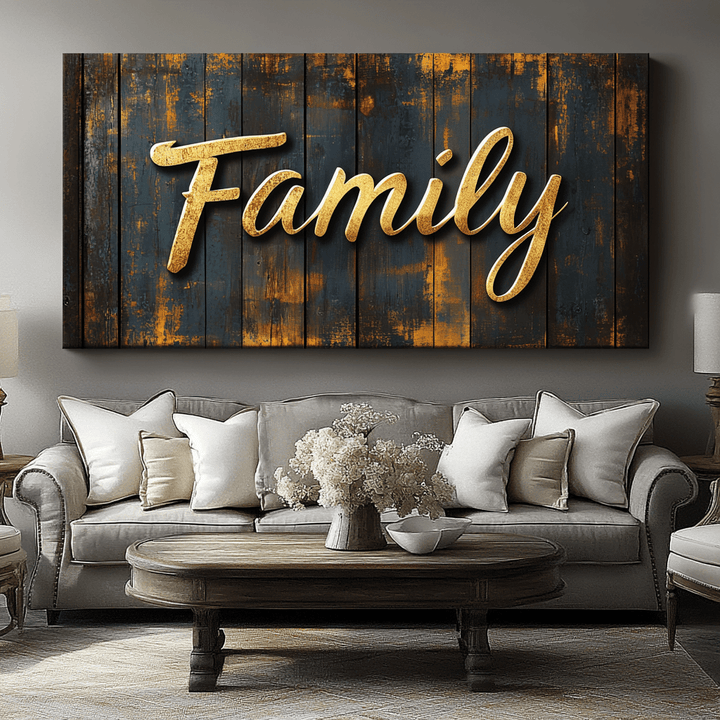 Rustic Family Word Art - Sense for Decor