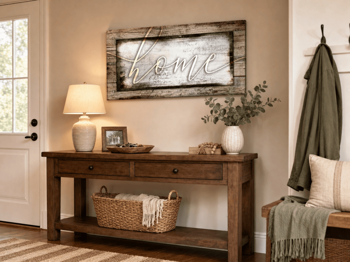 Rustic Home Canvas – Farmhouse Style Wall Decor for Living Room and Kitchen - Sense for Decor