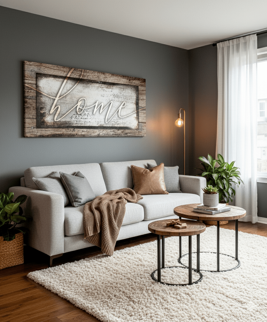 Rustic Home Canvas – Farmhouse Style Wall Decor for Living Room and Kitchen - Sense for Decor