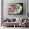 Spiral Bloom Radiance – Pastel & Gold Abstract Wall Art Canvas