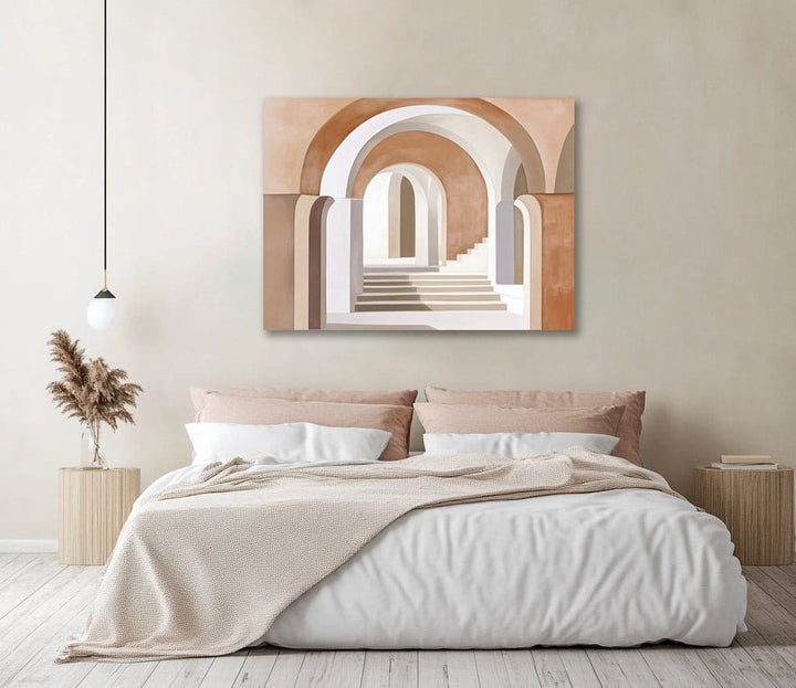 Terracotta Arches – Modern Mediterranean Canvas Wall Art - Sense for Decor