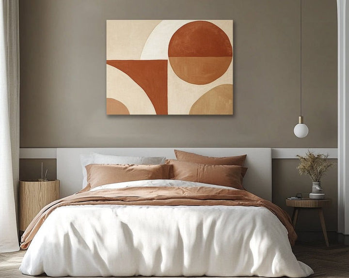 Terracotta Balance – Geometric Abstract Canvas Wall Art - Sense for Decor