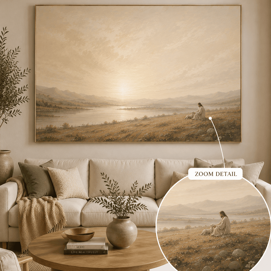 The Good Shepherd – Jesus & Lamb Christian Wall Art - Sense for Decor