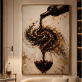 The Last Pour — Modern Wine & Gold Statement Canvas | Surreal Luxury Wall Art