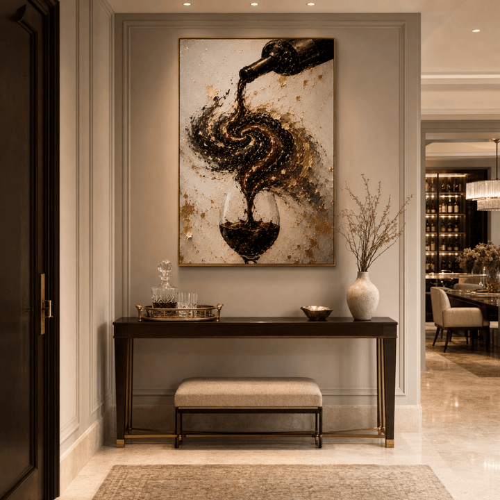 The Last Pour — Modern Wine & Gold Statement Canvas | Surreal Luxury Wall Art - Sense for Decor