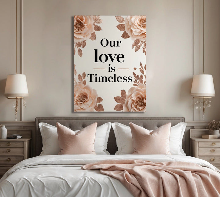 Timeless Love Rose Floral Canvas Wall Art – Romantic Bedroom Decor for Couples - Sense for Decor