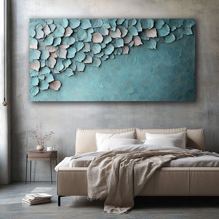 Tranquil Petals - Elegant Teal & Blush Floral Wall Art - Sense for Decor