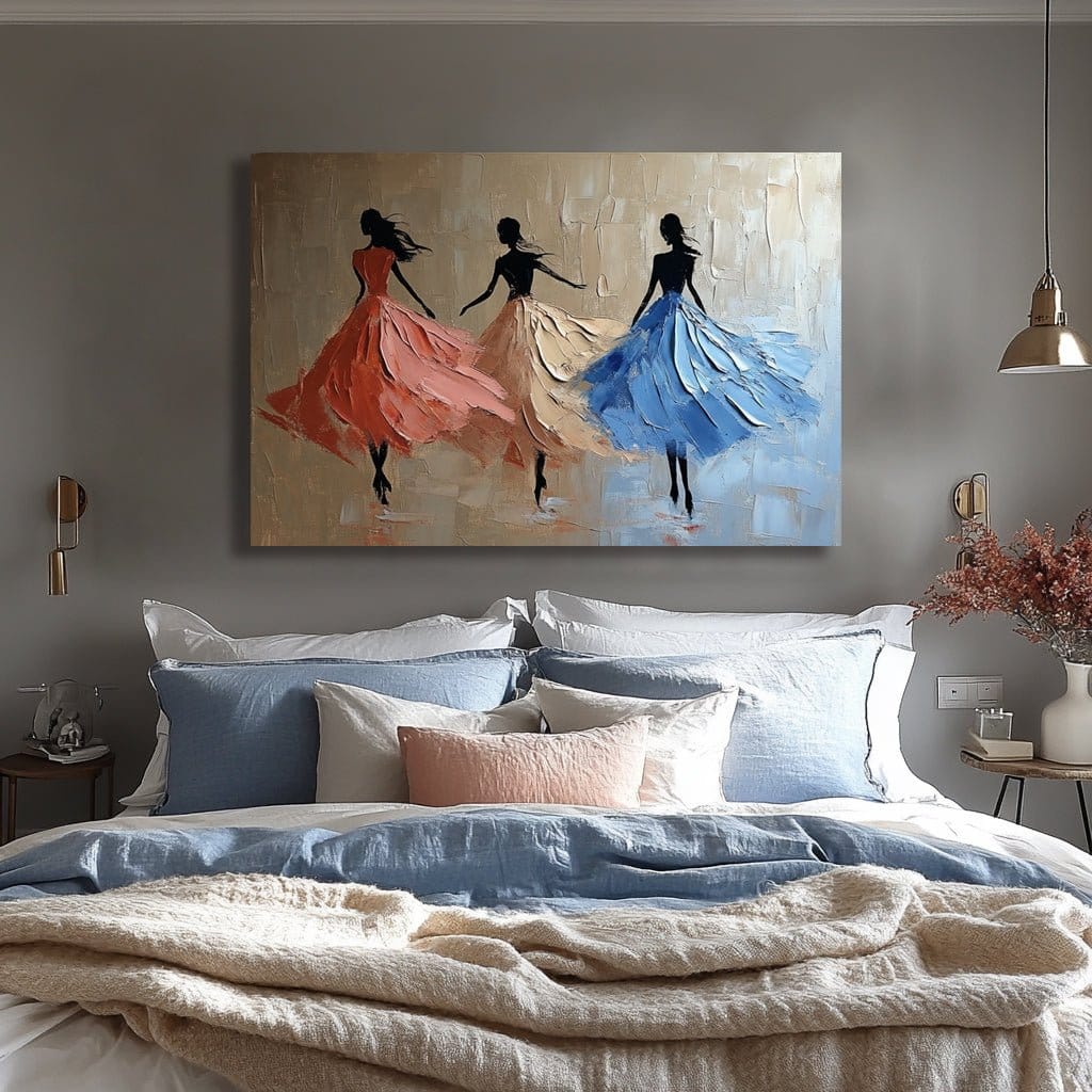 Trio of Elegance – Graceful Women in Motion Canvas Wall Art - Sense for Decor