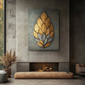 Verdant Luxe – Gold & Silver Leaf Wall Art Canvas