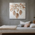 Whispers of Balance Modern Leaf Design Neutral Canvas Print