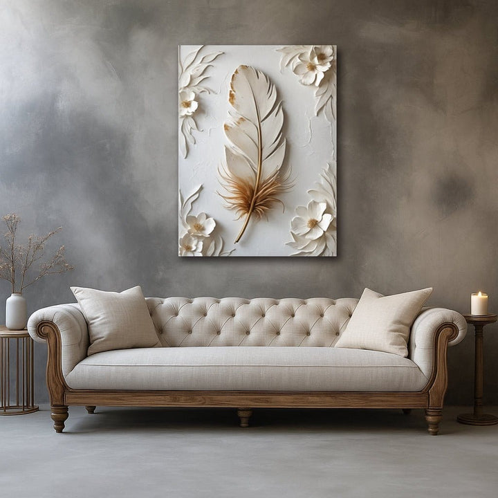 Whispers of Light Feather Canvas Wall Art - Sense for Decor