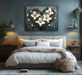 White Lily Heart Floral Canvas Wall Art