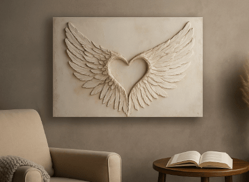 Wings Of Hearts 12W x 8H Inches - Sense for Decor