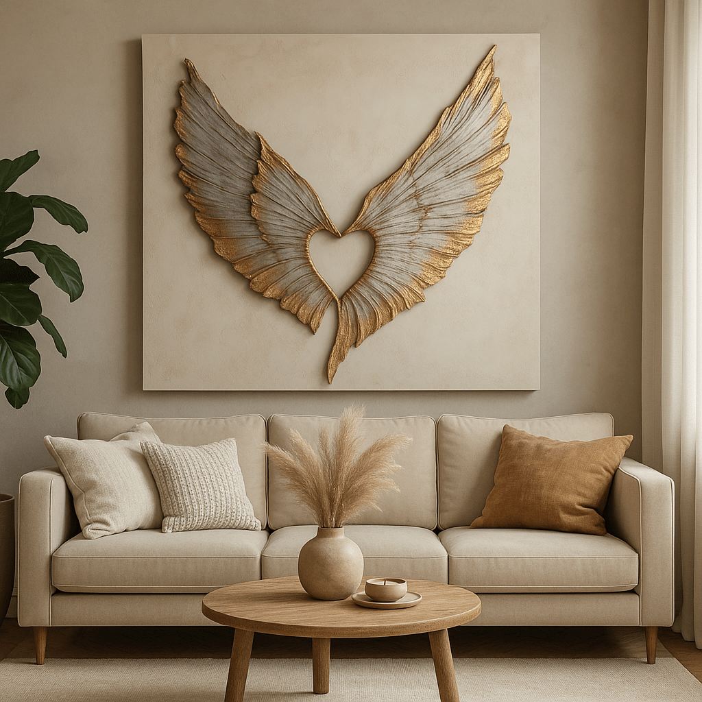 Wings of Love V7 – Angel Wings Wall Art for a Serene & Elegant Home - Sense for Decor