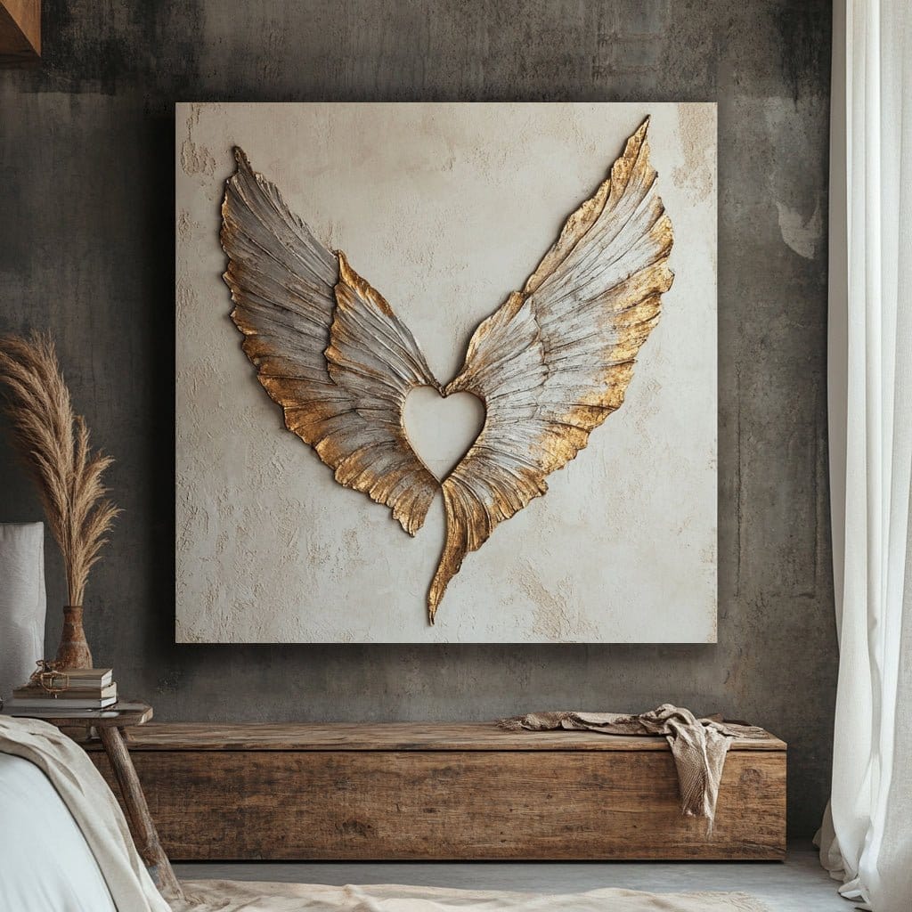 Wings of Love V7 – Angel Wings Wall Art for a Serene & Elegant Home - Sense for Decor
