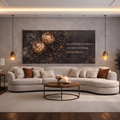 You Are Everything Extraordinary Wall Art - Moody Boho Protea Canvas Print with Deep Plum & Gold Tones