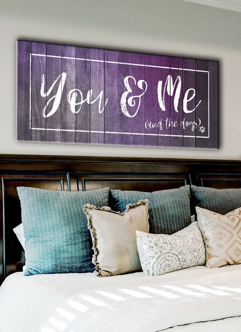 Pet Wall Art: You Me & The Dogs (Wood Frame Ready To Hang)