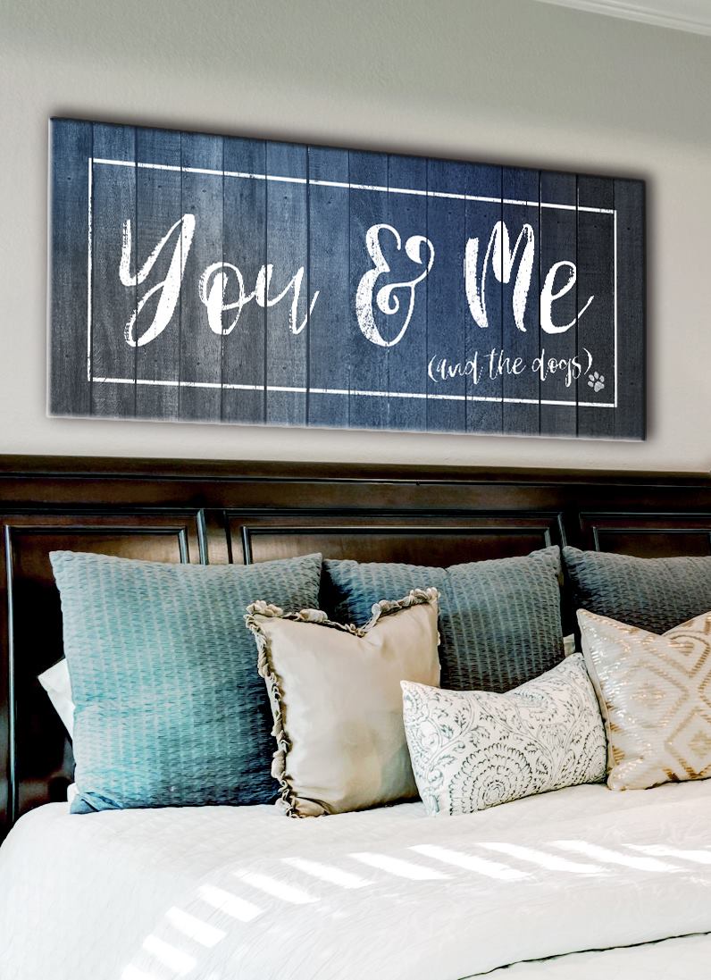 Pet Wall Art: You Me & The Dogs (Wood Frame Ready To Hang)