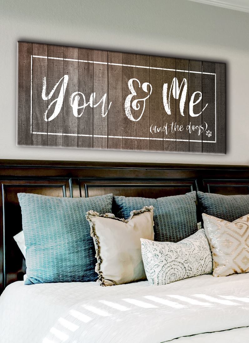 Pet Wall Art: You Me & The Dogs (Wood Frame Ready To Hang)