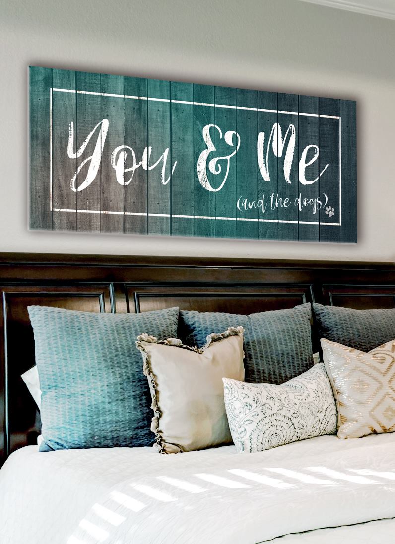 Pet Wall Art: You Me & The Dogs (Wood Frame Ready To Hang)