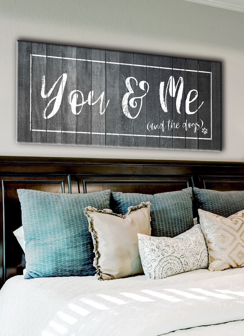 Pet Wall Art: You Me & The Dogs (Wood Frame Ready To Hang)