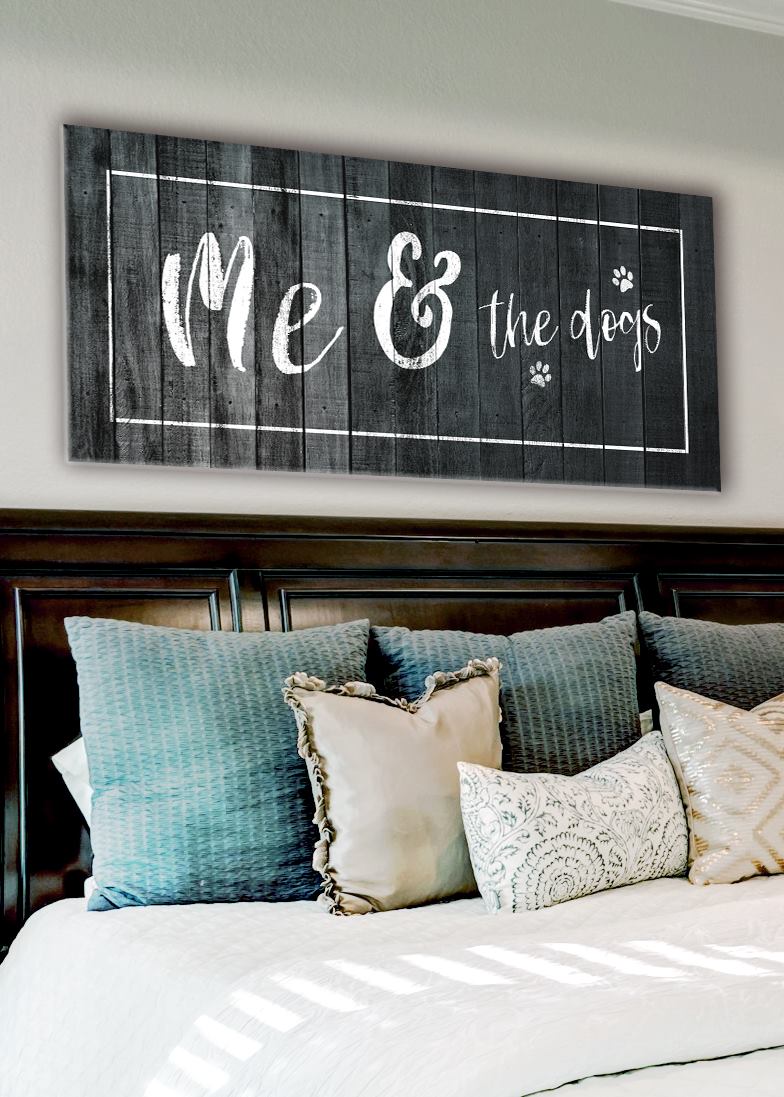 Pet Wall Art: Me & The Dogs (Wood Frame Ready To Hang) Singular Version Available!