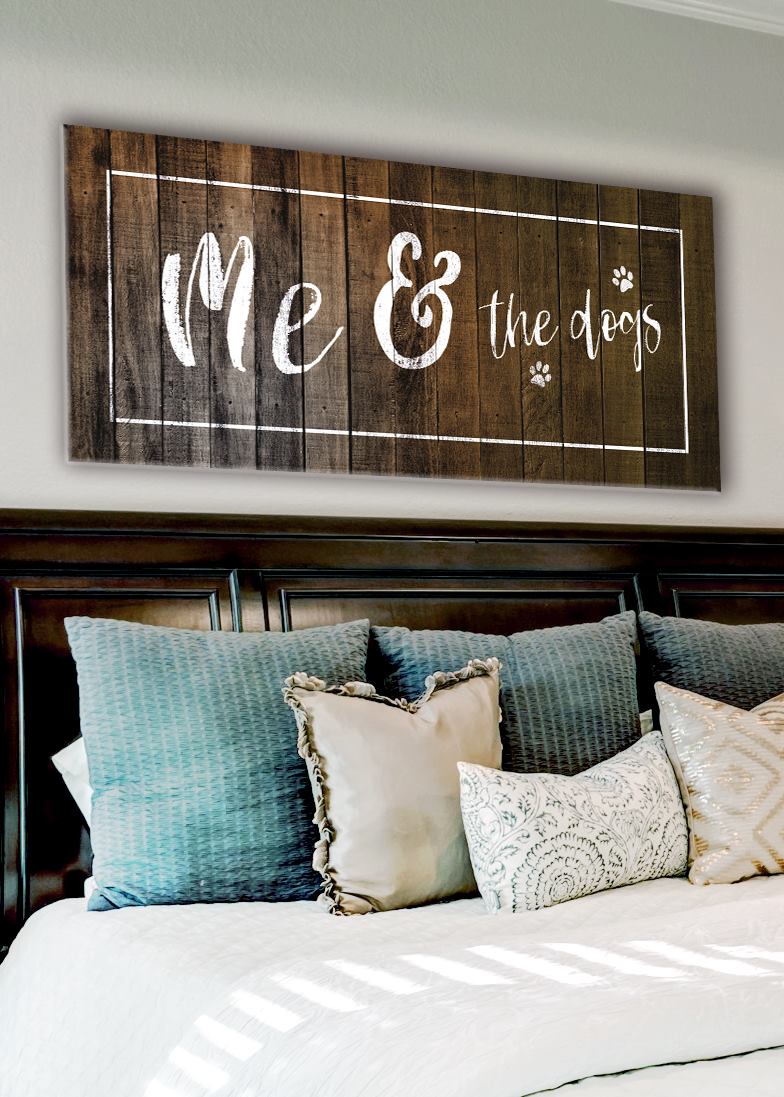 Pet Wall Art: Me & The Dogs (Wood Frame Ready To Hang) Singular Version Available!