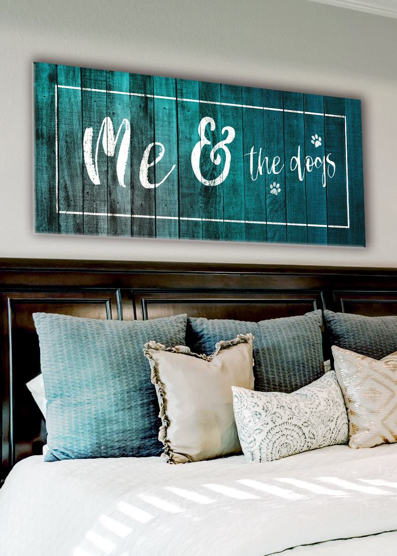 Pet Wall Art: Me & The Dogs (Wood Frame Ready To Hang) Singular Version Available!