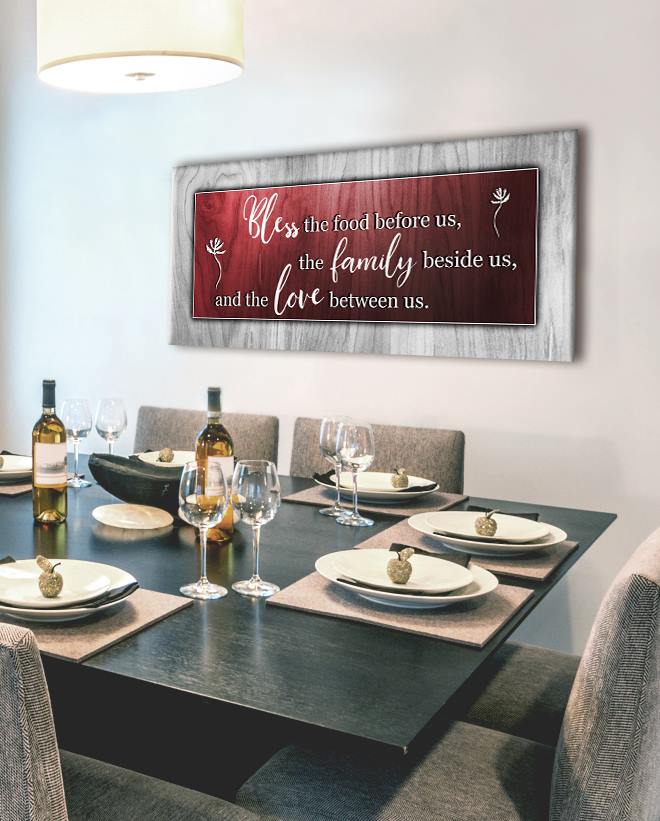 Christian Wall Art: Bless the food before us Wall Art MULTIPLE Colours Available