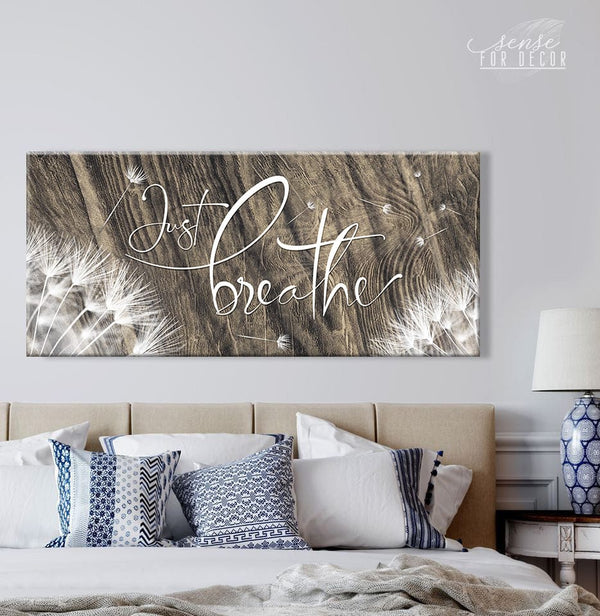 Home Wall Art Just Breathe V22 (Wood Frame Ready To Hang) Sense for