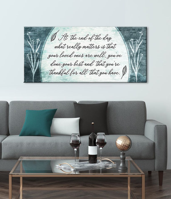 Home Wall Art: At The End Of The Day (Wood Frame Ready To Hang) - Sense ...